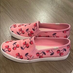 Kate Spade Keds Pink Cherry Slip-On Sneakers